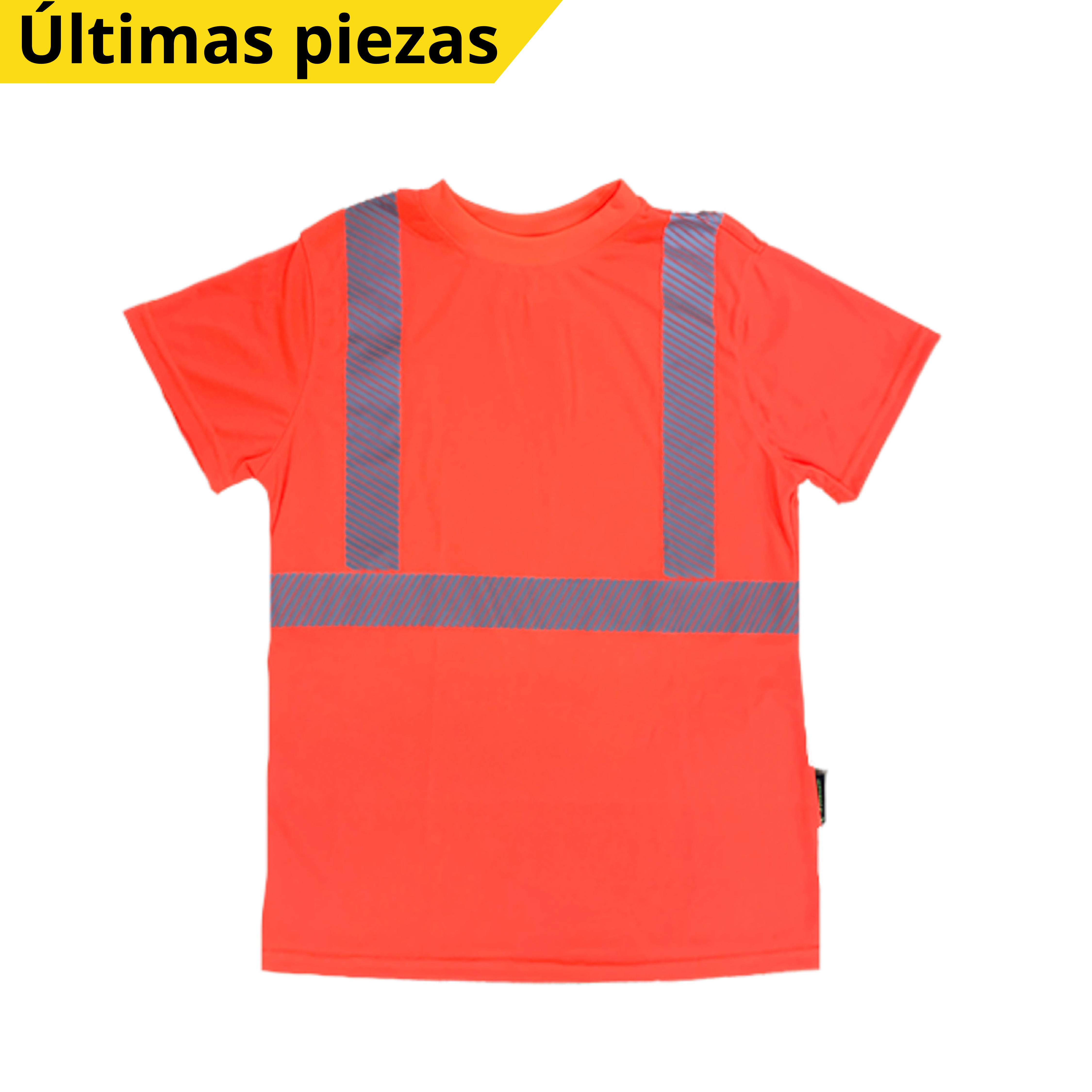 CAMISA CUELLO REDONDO CON REFLEJANTE NARANJA  SR-110ANCR